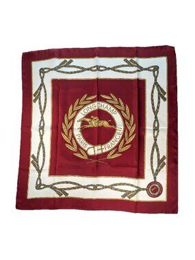 Vintage Longchamp Equestrian Silk Scarf